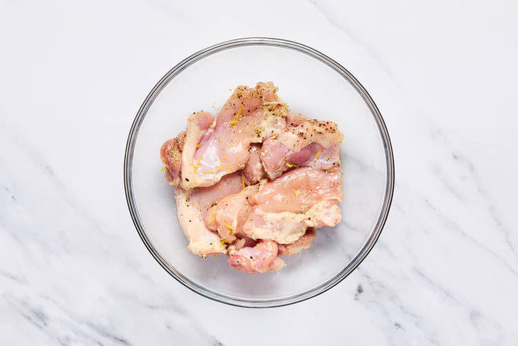 Finish veggies and prep chicken