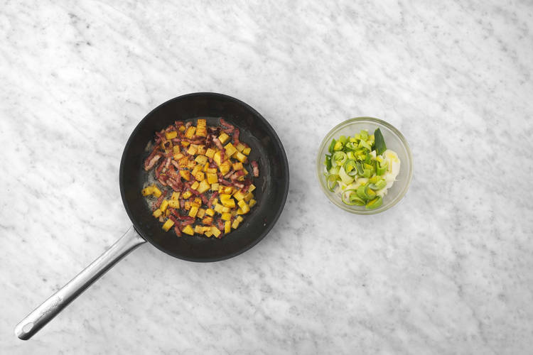 Steg bacon og kartofler