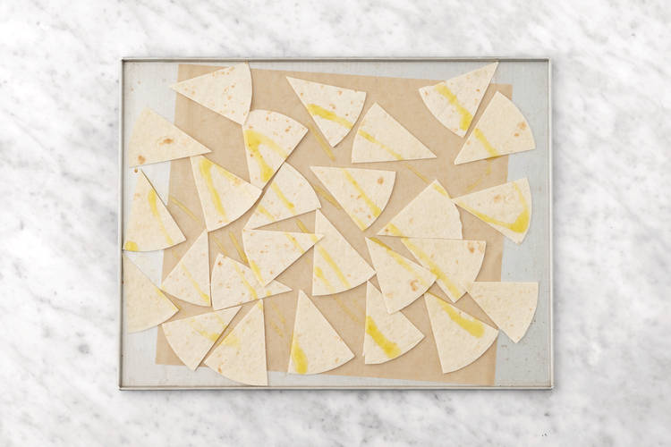 Bake the tortilla chips