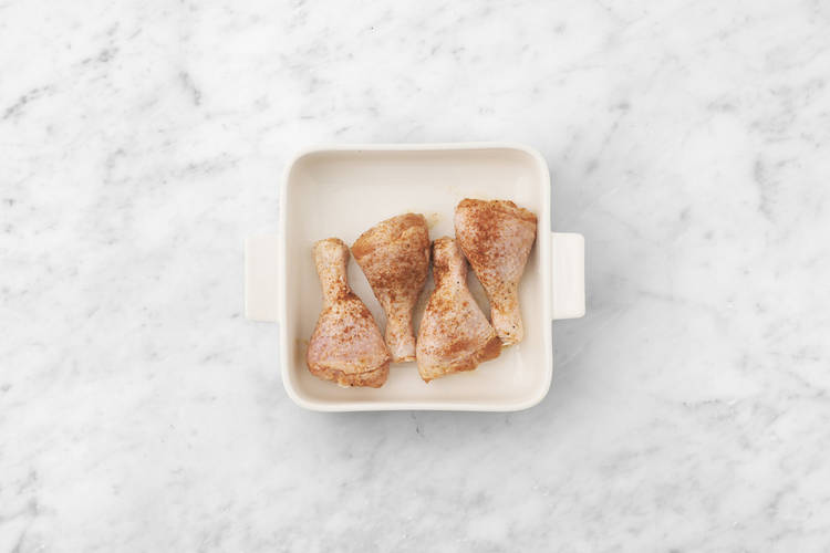 Bake the chicken drumsticks