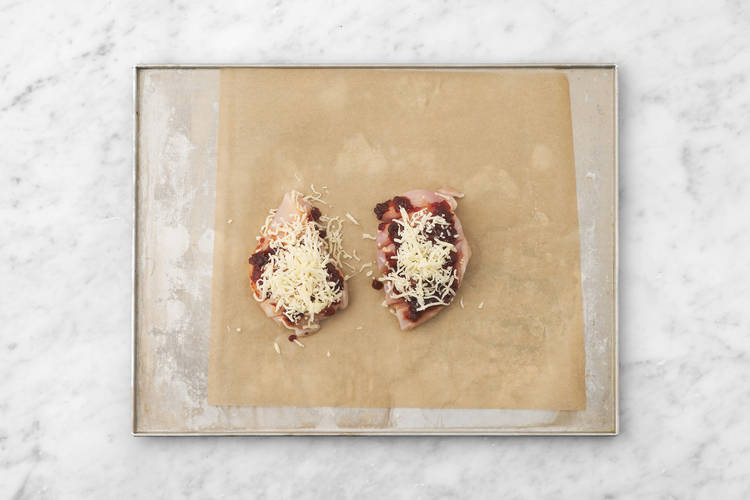 Bake the hasselback chicken