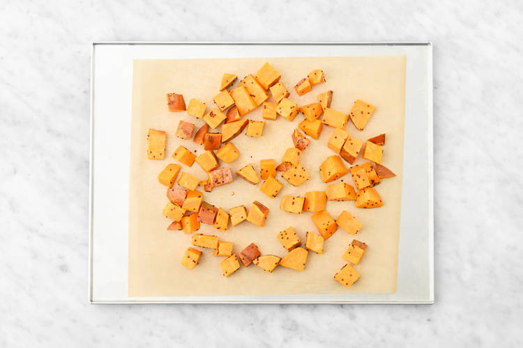 Roast the sweet potatoes