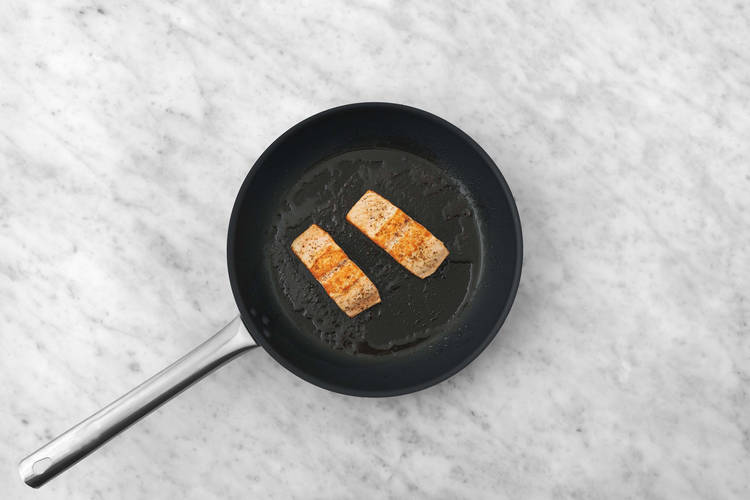 Fry the salmon