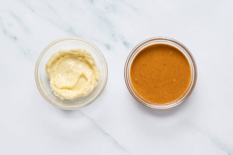 Make garlic butter and BBQ mayo