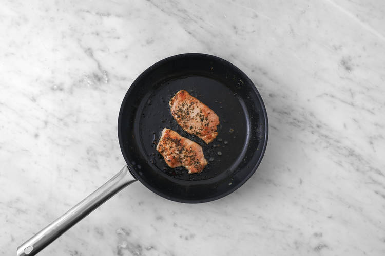Cook the pork steaks