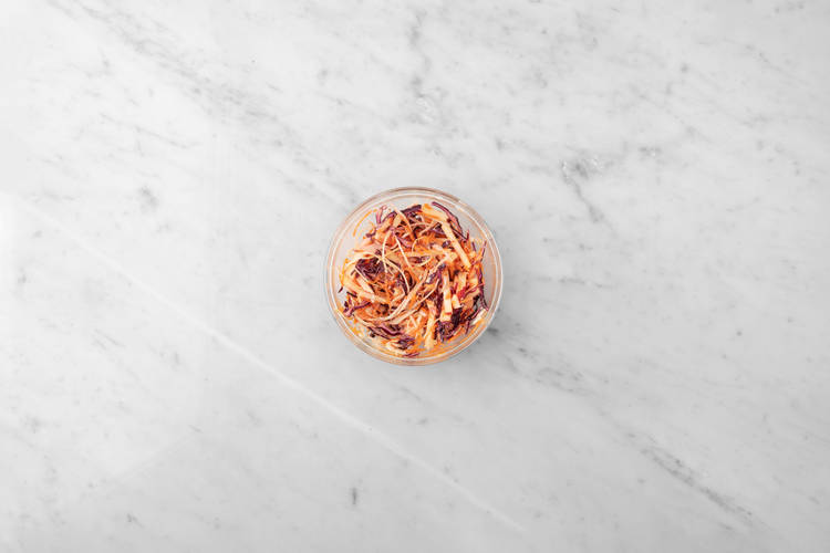 Prep the slaw & tortillas