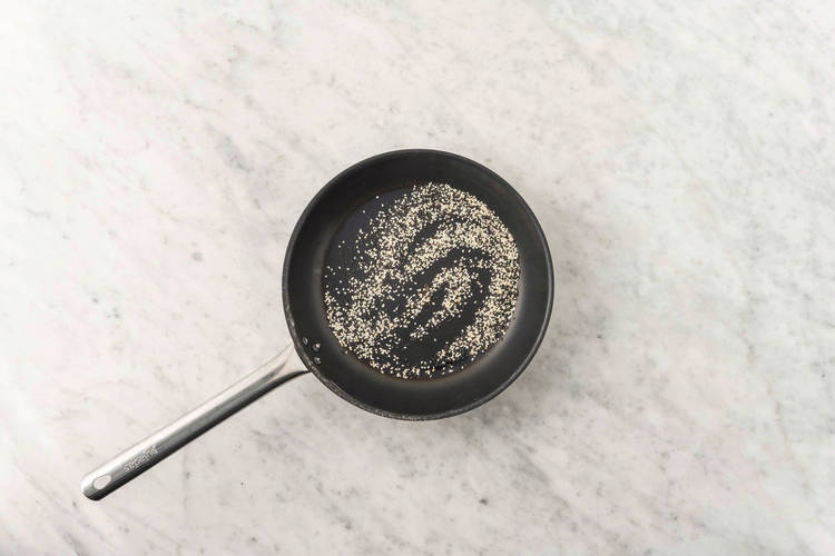 Toast sesame seeds