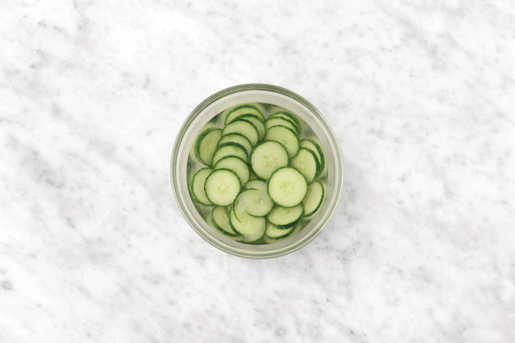 Pickle the cucumber & prep