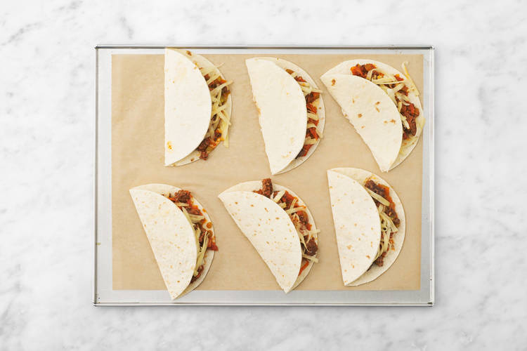 Bake the quesedillas