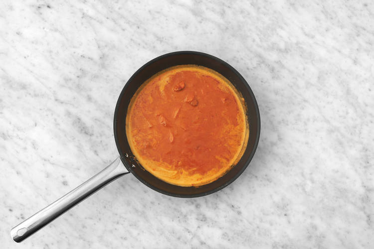 Cook the haloumi & korma sauce