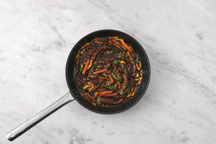 Make the beef stir-fry