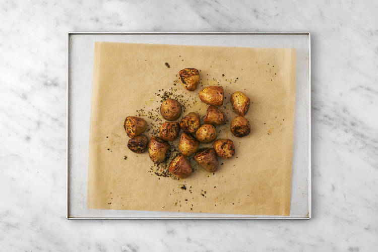 Roast the chat potatoes