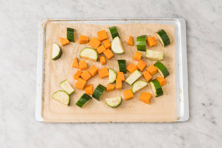 Bake the veggies & gnocchi