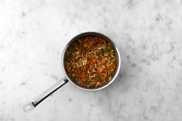 Cook the veggies & bacon