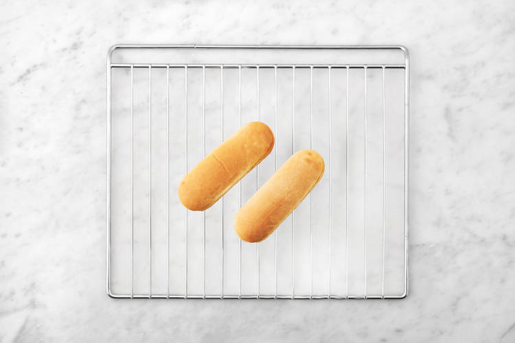 Bake the hot dog buns