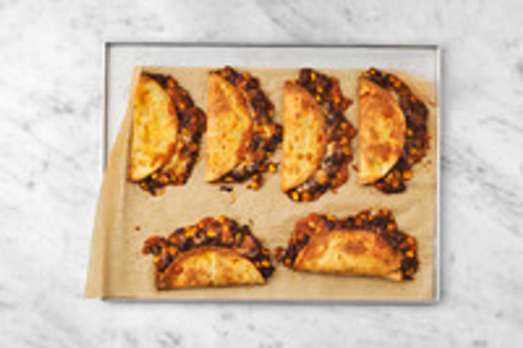 Bake the quesadillas 