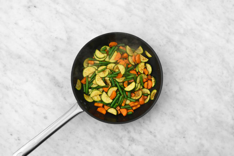 Cook the chicken & veggies