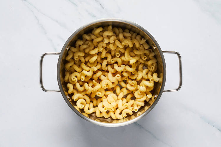 Cook cavatappi and prep