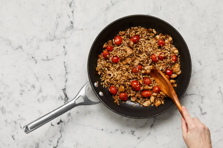 ADD TOMATOES & GRAIN BLEND