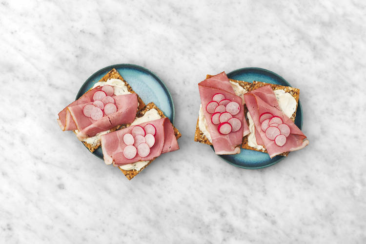 Optie 3: Roomkaas, ham en radijs