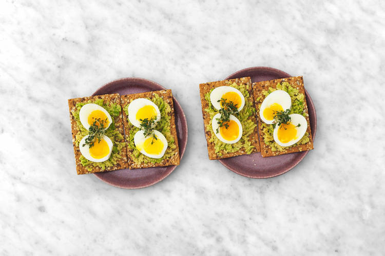Optie 2: Avocado en gekookt ei