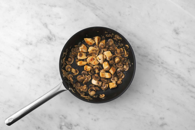 Fry the Chicken and Mushrooms