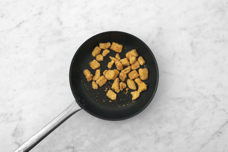 Stek plantbaserade kycklingbitar