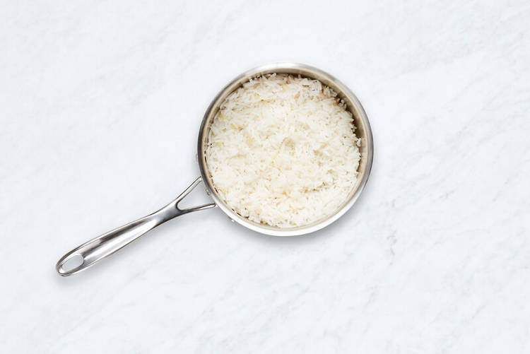 Cook rice and prep