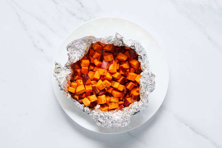 Grill sweet potatoes 