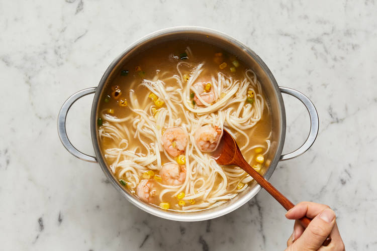 COOK SHRIMP & NOODLES