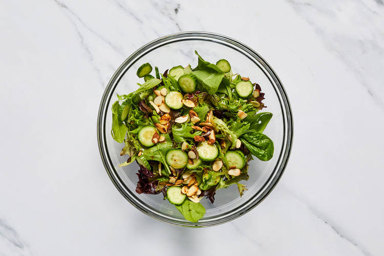 Prep veggies and make dressing
