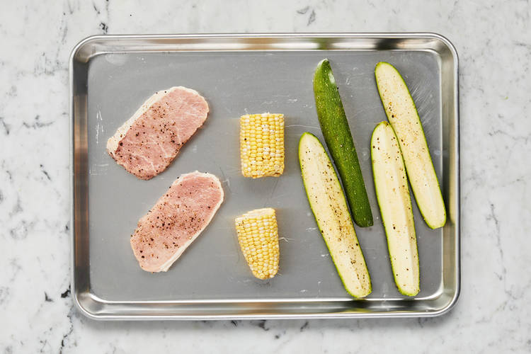 Prep veggies and pork