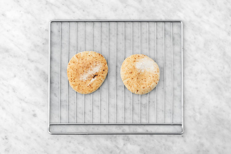 Toast the pita bread