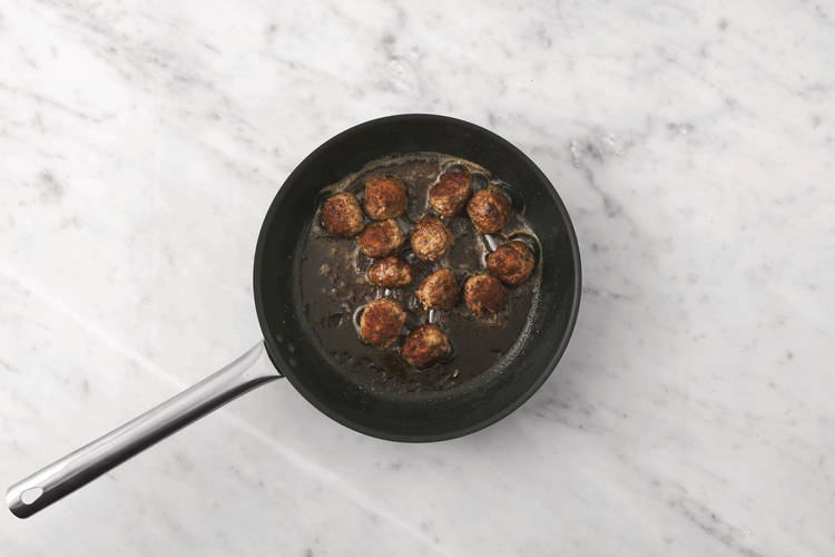 Cook the meatballs