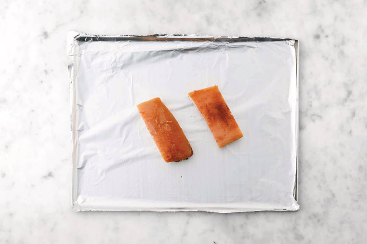 Roast the pork belly & veggies