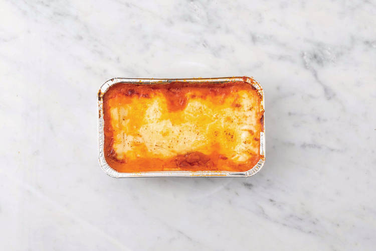 Heat the lasagne