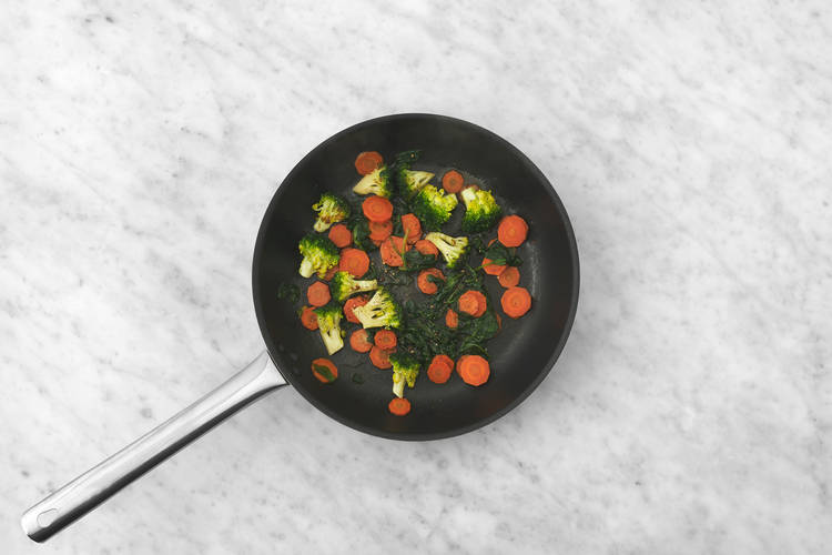 Cook the veggies
