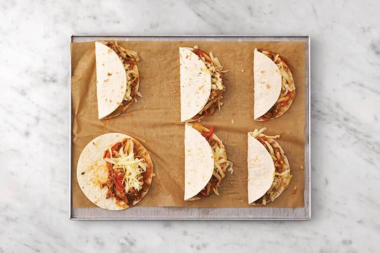 Assemble the quesadillas