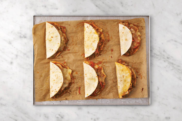 Bake the quesadillas