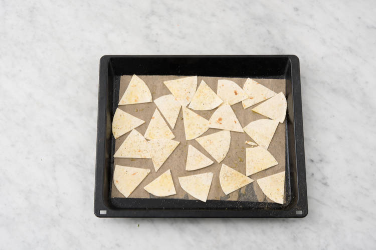 Bake the tortilla chips