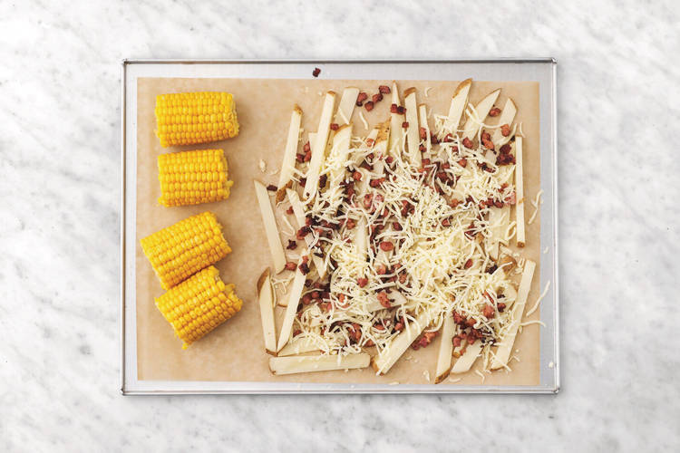 Bake the fries & corn