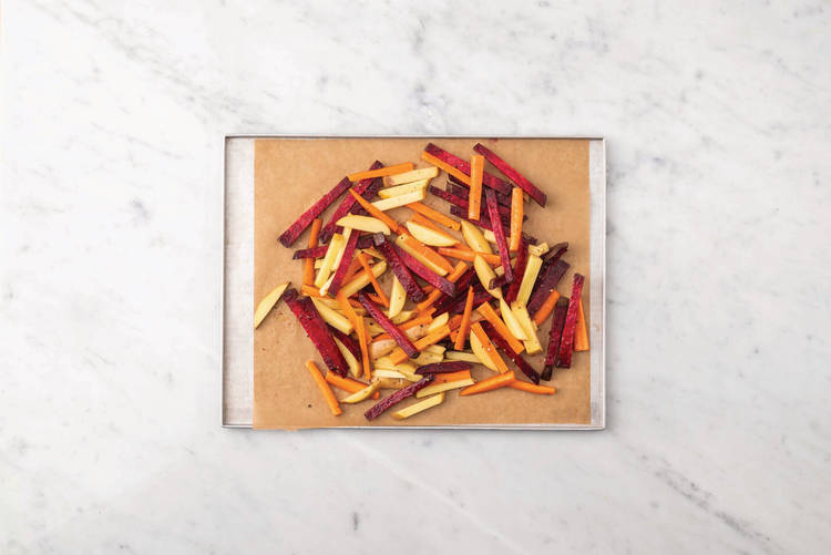 Bake the veggie fries