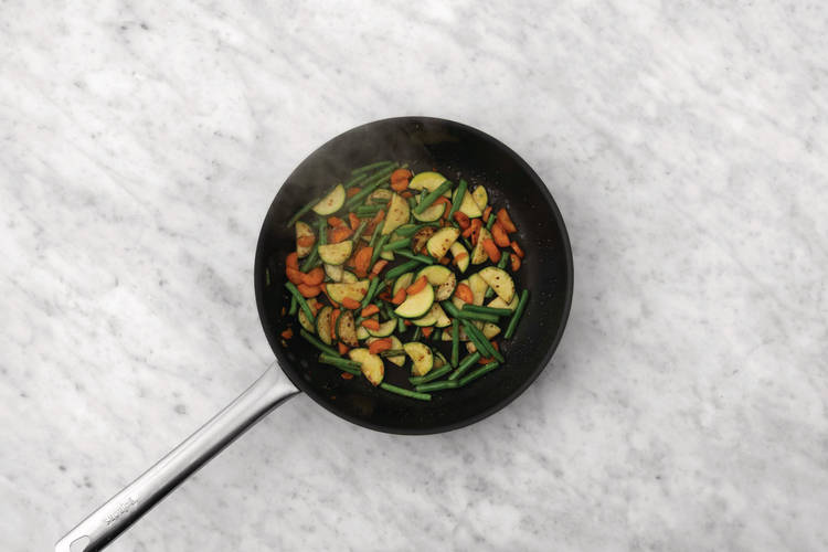 Cook the veggies 