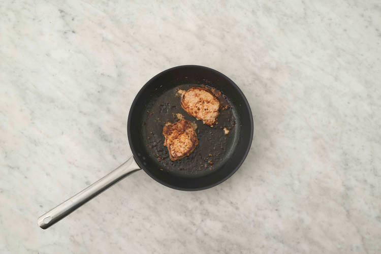 Cook the pork steaks