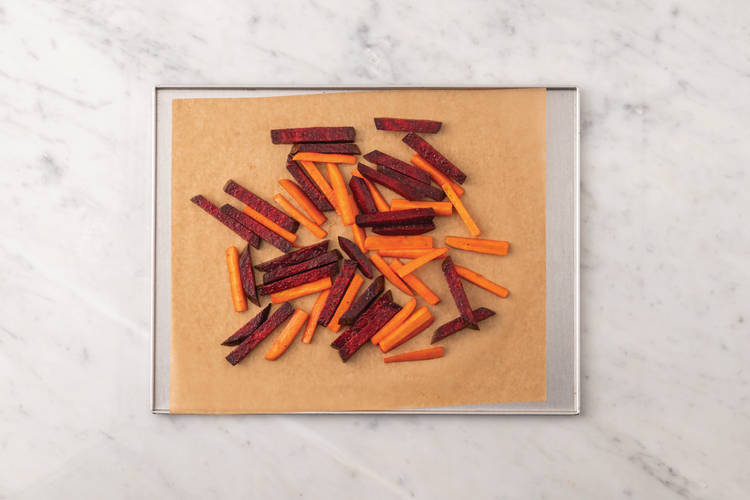 Bake the veggie fries
