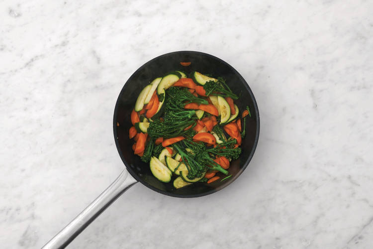 Cook the veggies