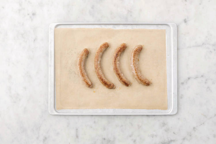 Bake the sausages