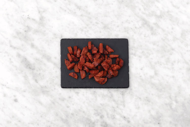 Cook the chorizo
