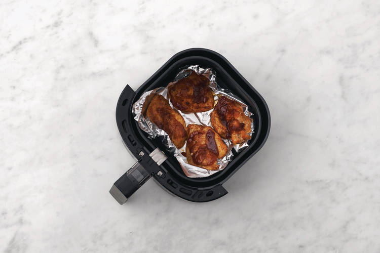 Cook the chicken & toss salad