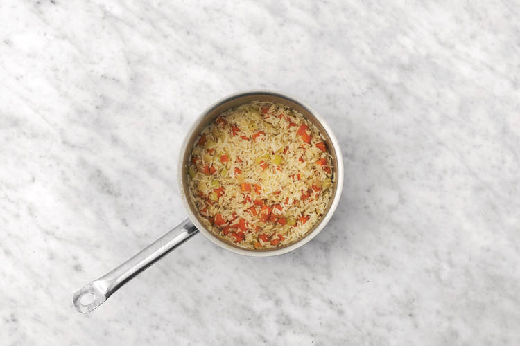 Finish the herby rice